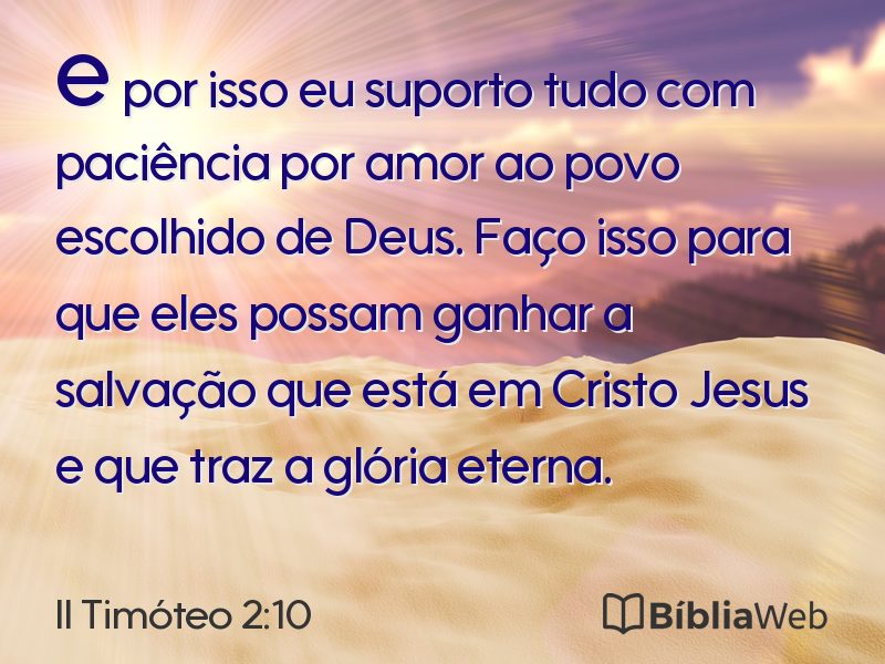 II Timóteo 2:10 em imagem para compartilhar