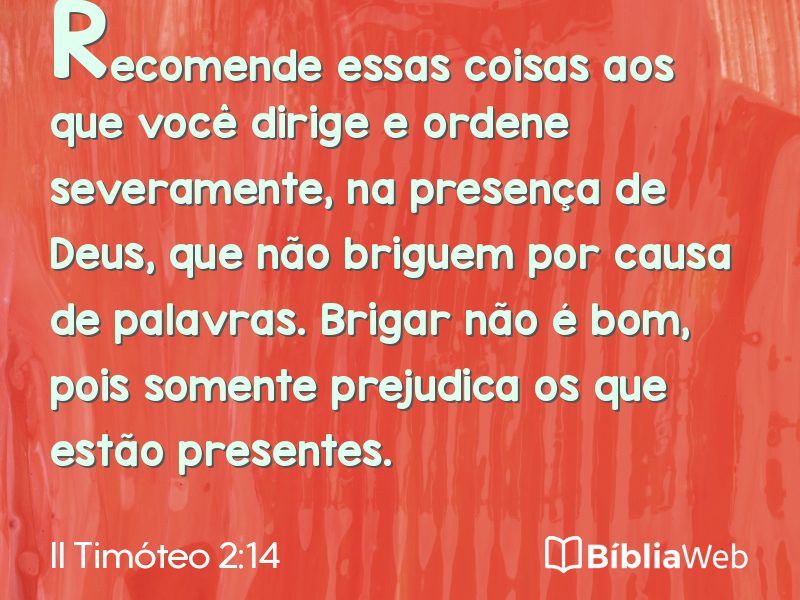 II Timóteo 2:14 em imagem para compartilhar