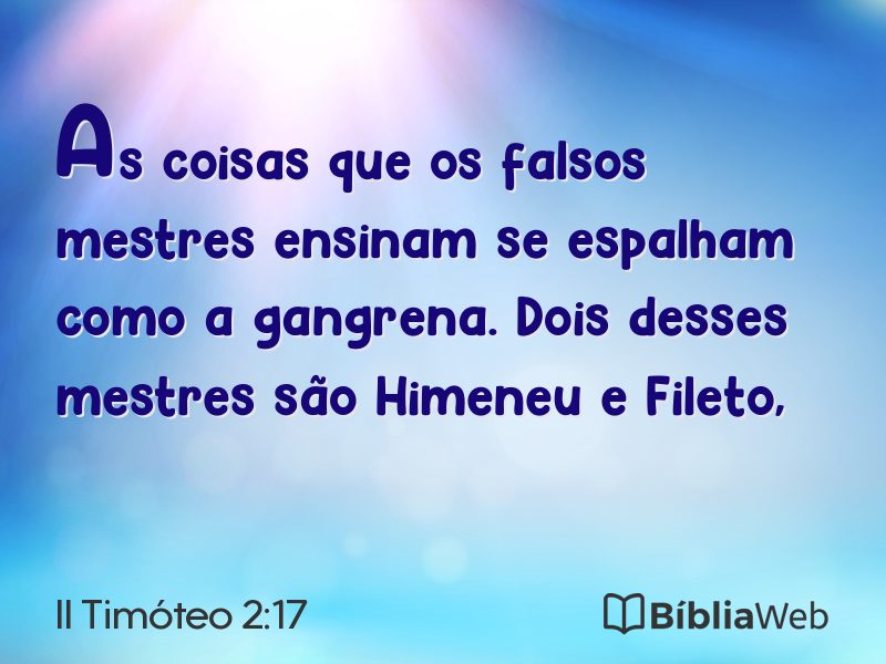 II Timóteo 2:17 em imagem para compartilhar