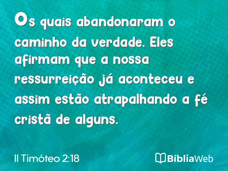 II Timóteo 2:18 em imagem para compartilhar