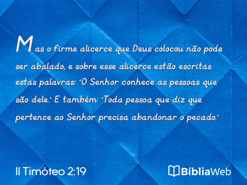 II Timóteo 2:19 em imagem para compartilhar