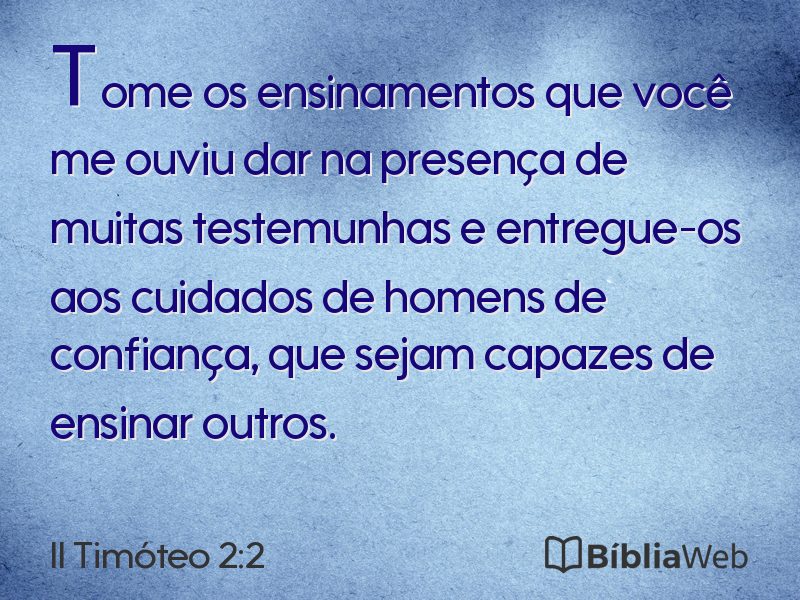 II Timóteo 2:2 em imagem para compartilhar