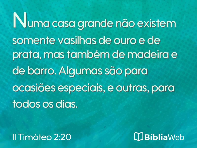 II Timóteo 2:20 em imagem para compartilhar