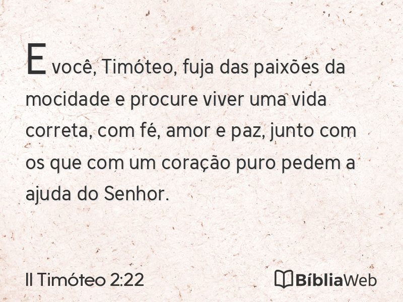 II Timóteo 2:22 em imagem para compartilhar