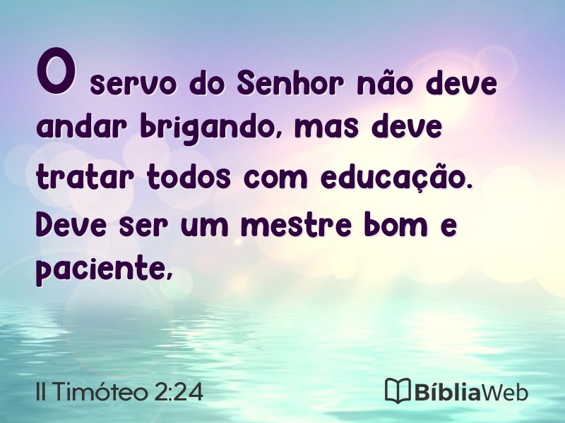 II Timóteo 2:24 em imagem para compartilhar