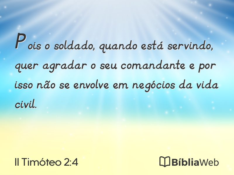 II Timóteo 2:4 em imagem para compartilhar