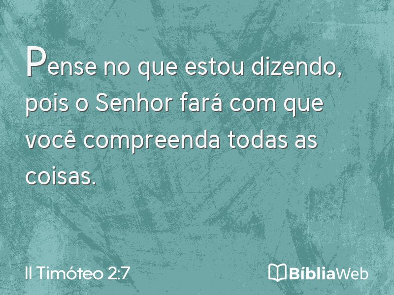 II Timóteo 2:7 em imagem para compartilhar
