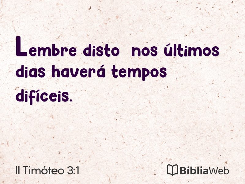 II Timóteo 3:1 em imagem para compartilhar