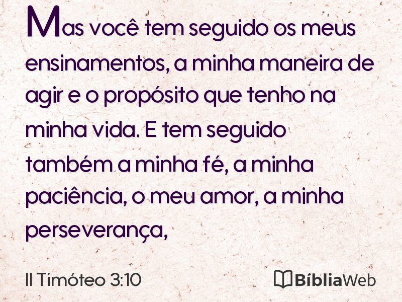 II Timóteo 3:10 em imagem para compartilhar