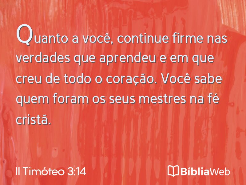 II Timóteo 3:14 em imagem para compartilhar