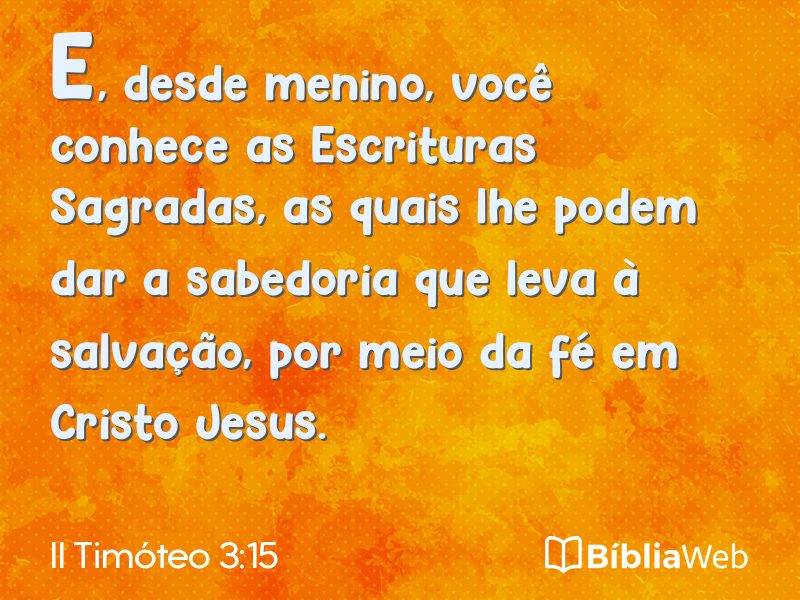 II Timóteo 3:15 em imagem para compartilhar