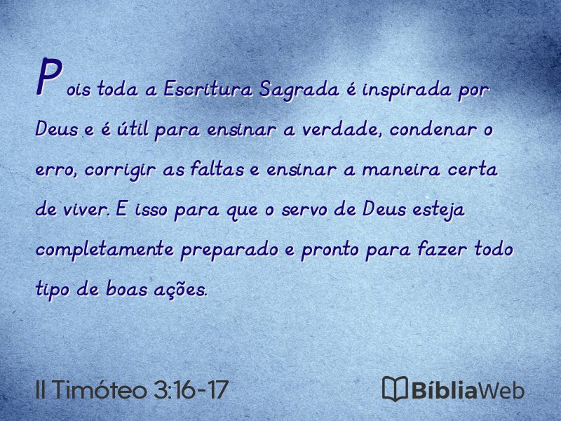 II Timóteo 3:16-17 em imagem para compartilhar