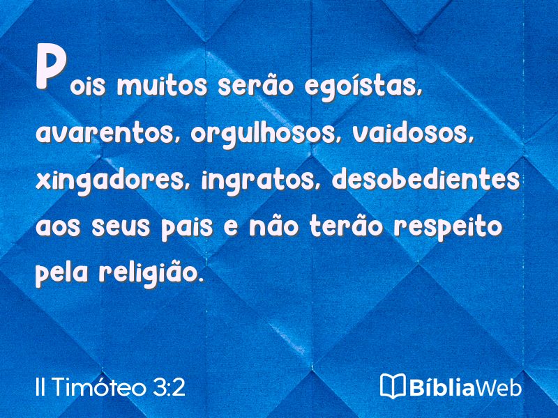 II Timóteo 3:2 em imagem para compartilhar