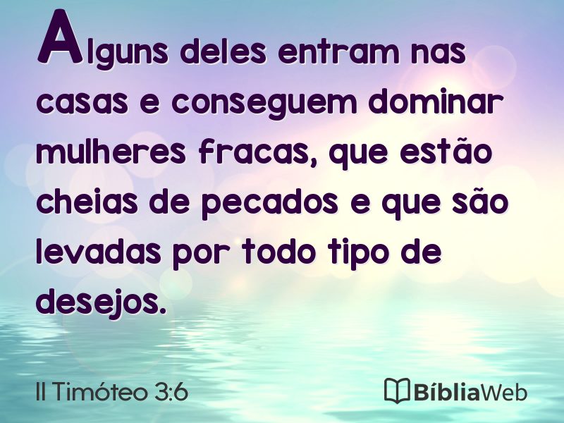 II Timóteo 3:6 em imagem para compartilhar