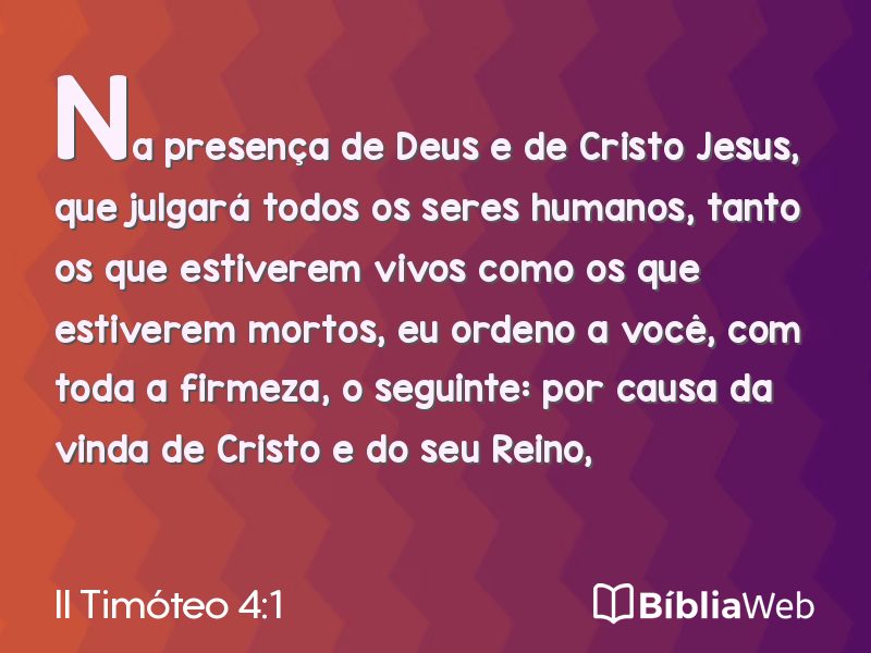 II Timóteo 4:1 em imagem para compartilhar