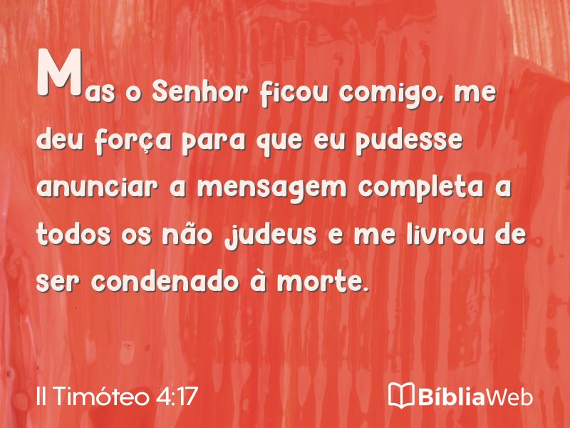 II Timóteo 4:17 em imagem para compartilhar