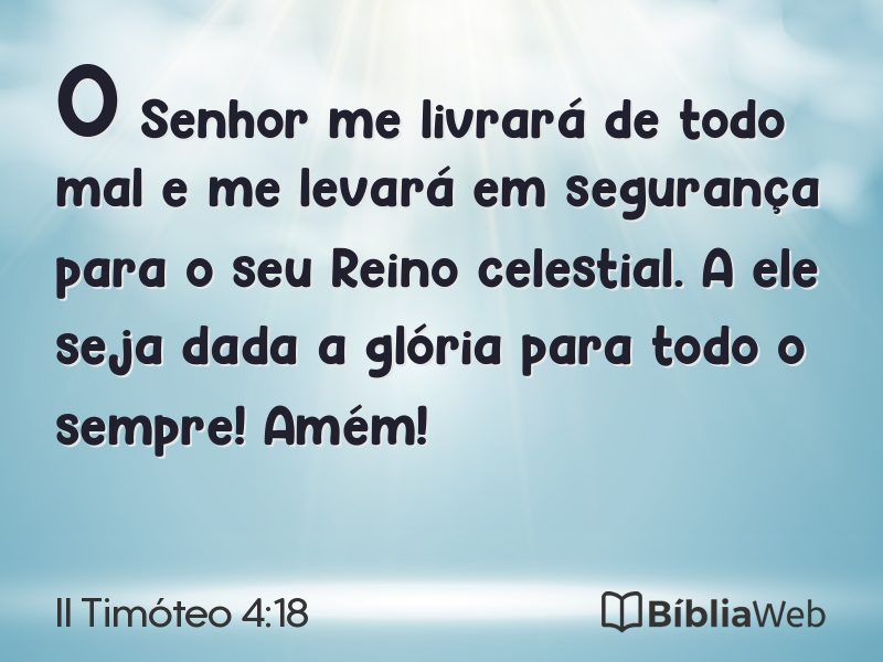 II Timóteo 4:18 em imagem para compartilhar