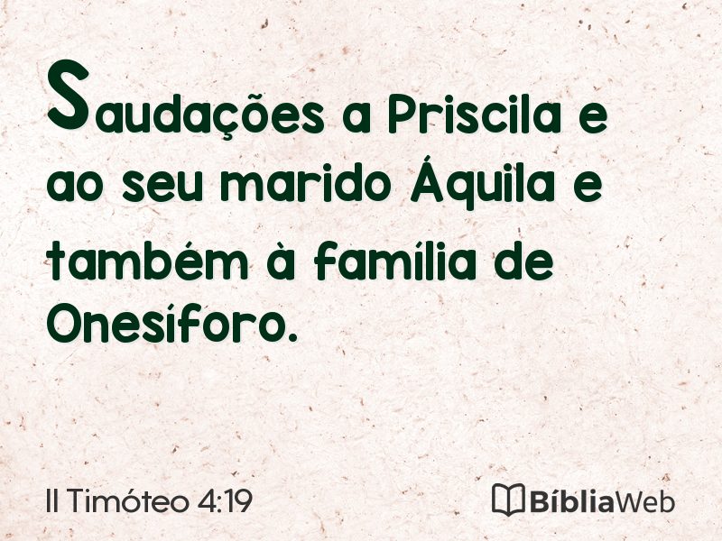 II Timóteo 4:19 em imagem para compartilhar