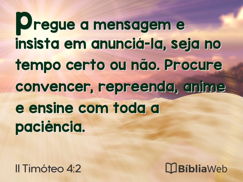 II Timóteo 4:2 em imagem para compartilhar