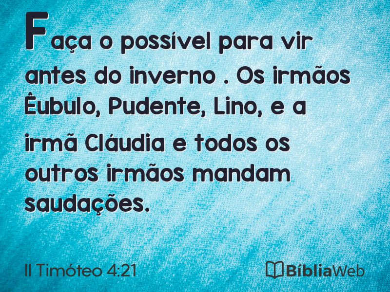 II Timóteo 4:21 em imagem para compartilhar