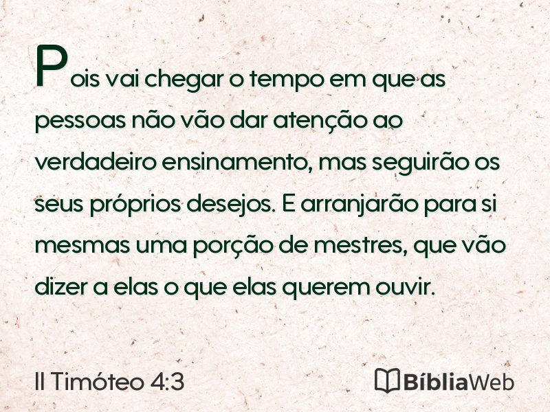 II Timóteo 4:3 em imagem para compartilhar