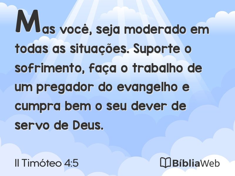 II Timóteo 4:5 em imagem para compartilhar