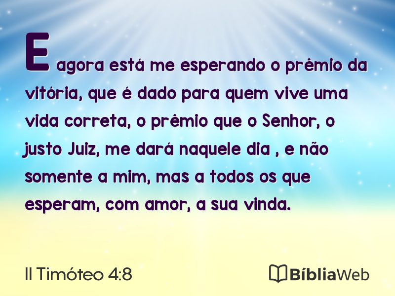 II Timóteo 4:8 em imagem para compartilhar