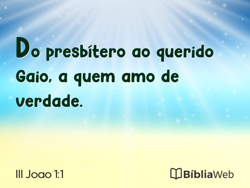 III Joao 1:1 em imagem para compartilhar