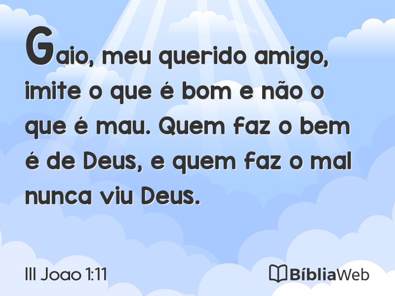 III Joao 1:11 em imagem para compartilhar