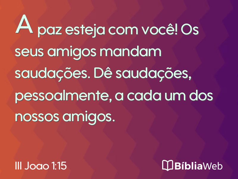 III Joao 1:15 em imagem para compartilhar