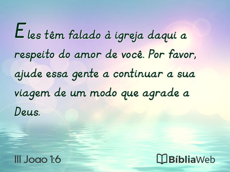 III Joao 1:6 em imagem para compartilhar