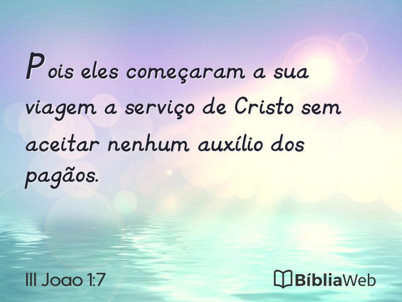 III Joao 1:7 em imagem para compartilhar