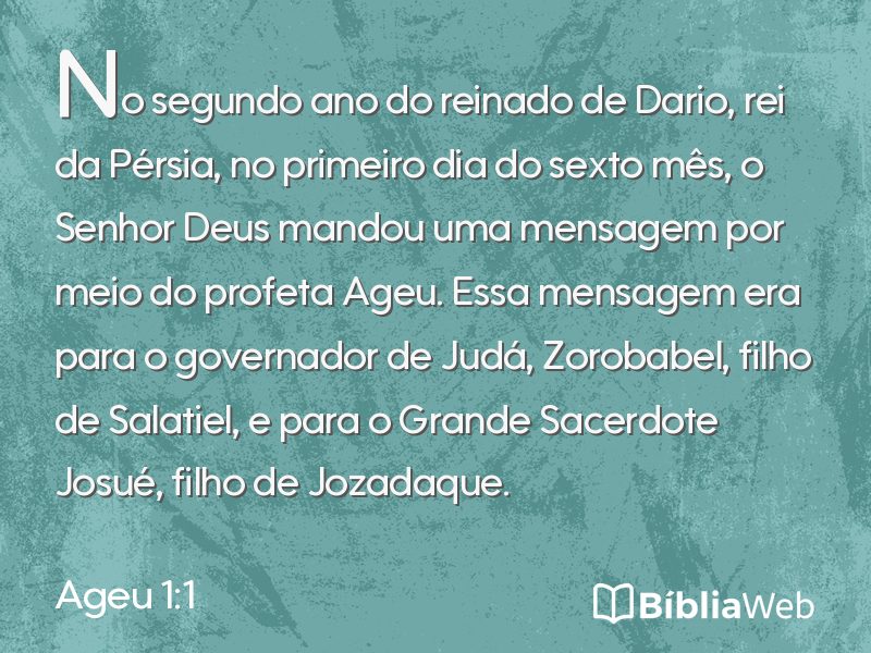 Ageu 1:1 em imagem para compartilhar