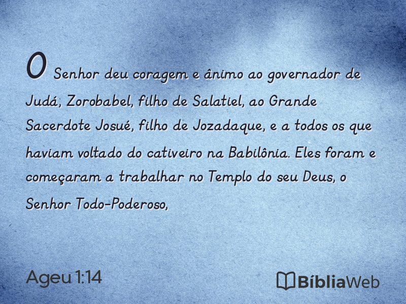 Ageu 1:14 em imagem para compartilhar