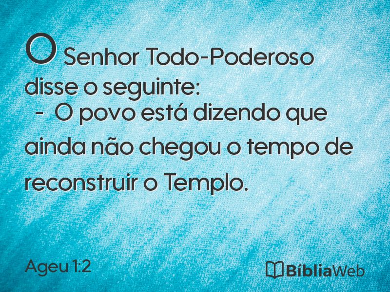Ageu 1:2 em imagem para compartilhar