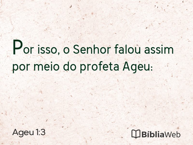 Ageu 1:3 em imagem para compartilhar