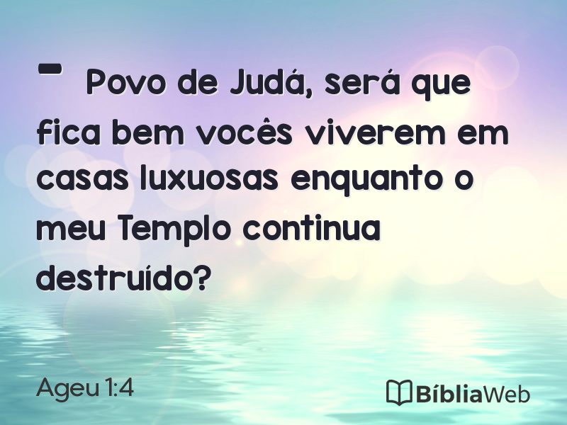 Ageu 1:4 em imagem para compartilhar