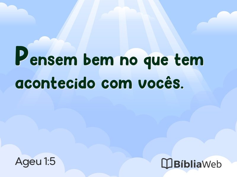 Ageu 1:5 em imagem para compartilhar