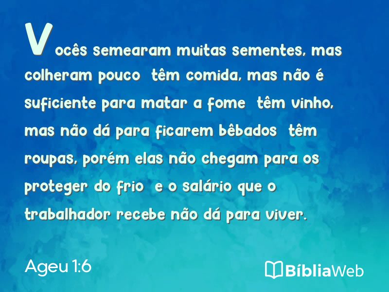 Ageu 1:6 em imagem para compartilhar