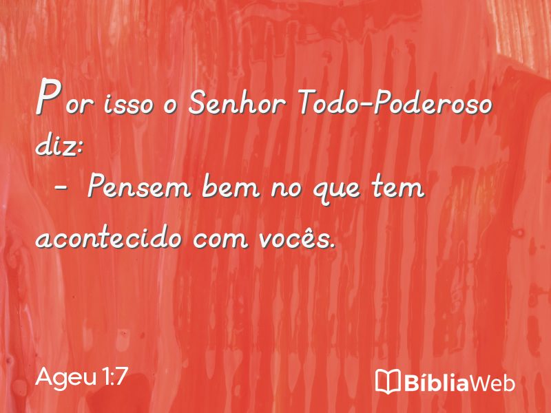 Ageu 1:7 em imagem para compartilhar