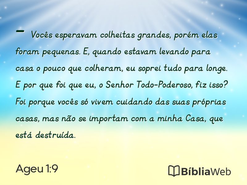 Ageu 1:9 em imagem para compartilhar