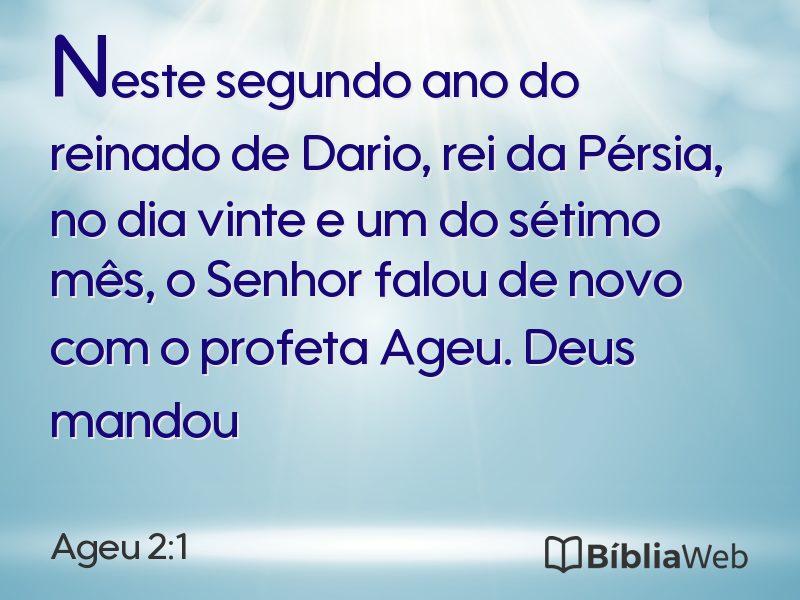 Ageu 2:1 em imagem para compartilhar