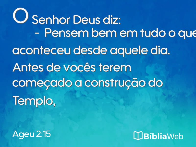 Ageu 2:15 em imagem para compartilhar