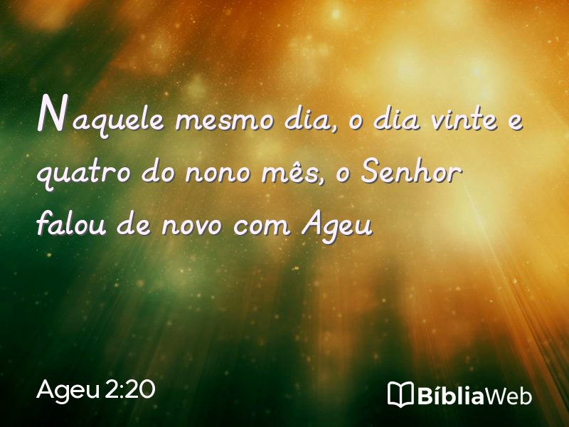 Ageu 2:20 em imagem para compartilhar