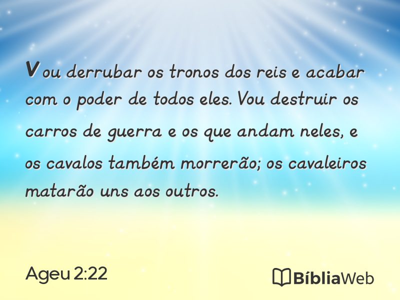 Ageu 2:22 em imagem para compartilhar