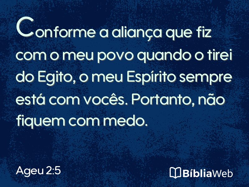 Ageu 2:5 em imagem para compartilhar