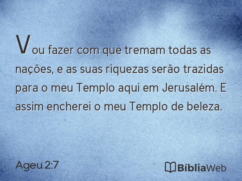 Ageu 2:7 em imagem para compartilhar