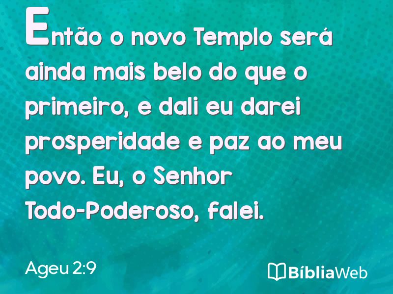 Ageu 2:9 em imagem para compartilhar