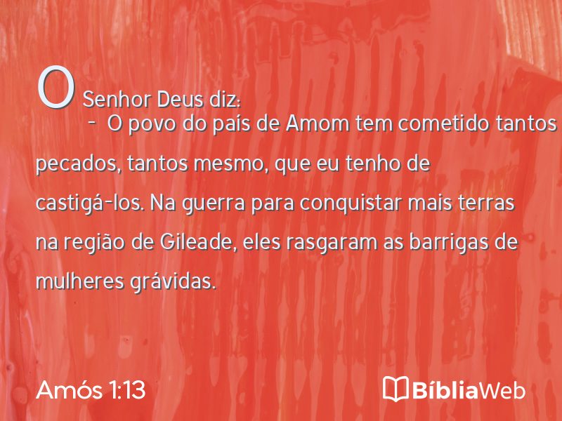 Amós 1:13 em imagem para compartilhar
