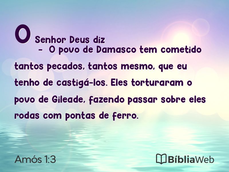Amós 1:3 em imagem para compartilhar